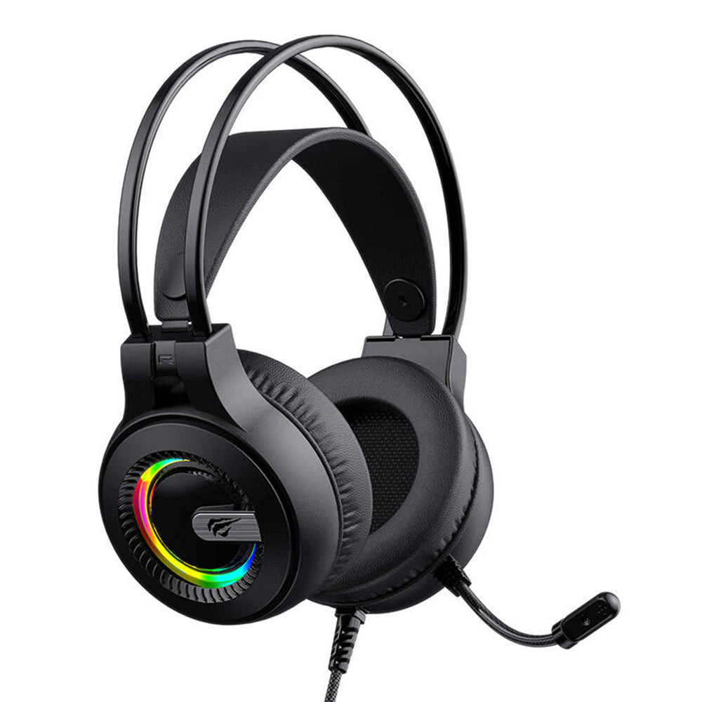 Casti Gaming 3.5mm HAVIT H2040d, RGB, 2.1m, Negre