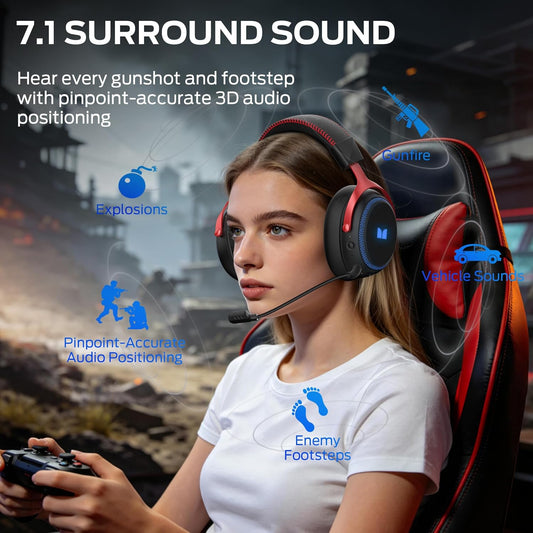 Casti Gaming Wireless Monster Mission 350, BT / Wi-Fi / Wired, Negre