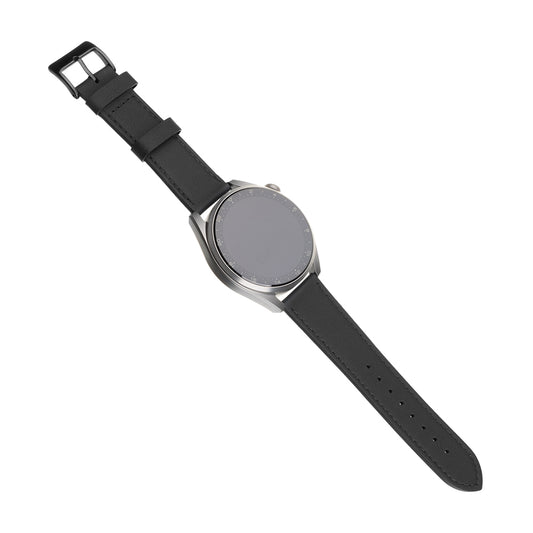 Curea Fixed Leather pentru Huawei Watch / Xiaomi Watch Series, 22mm, Neagra