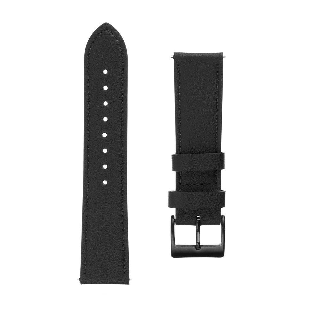 Curea Fixed Leather pentru Huawei Watch / Xiaomi Watch Series, 22mm, Neagra