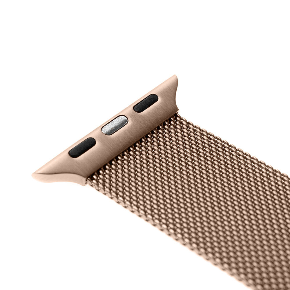 Curea Fixed Mesh pentru Apple Watch 42mm / 41mm / 40mm / 38mm Series, Roz Aurie
