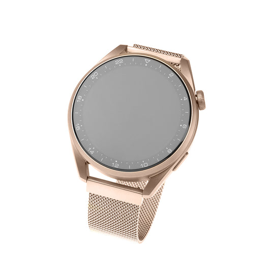 Curea Fixed Mesh pentru Samsung Galaxy Watch / Huawei Watch Series, 20mm, Roz Aurie