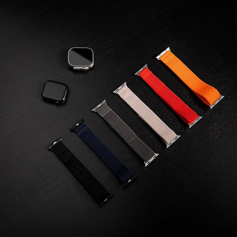 Curea Fixed Nylon Sporty pentru Apple Watch 42mm / 41mm / 40mm / 38mm Series, Albastra Inchis