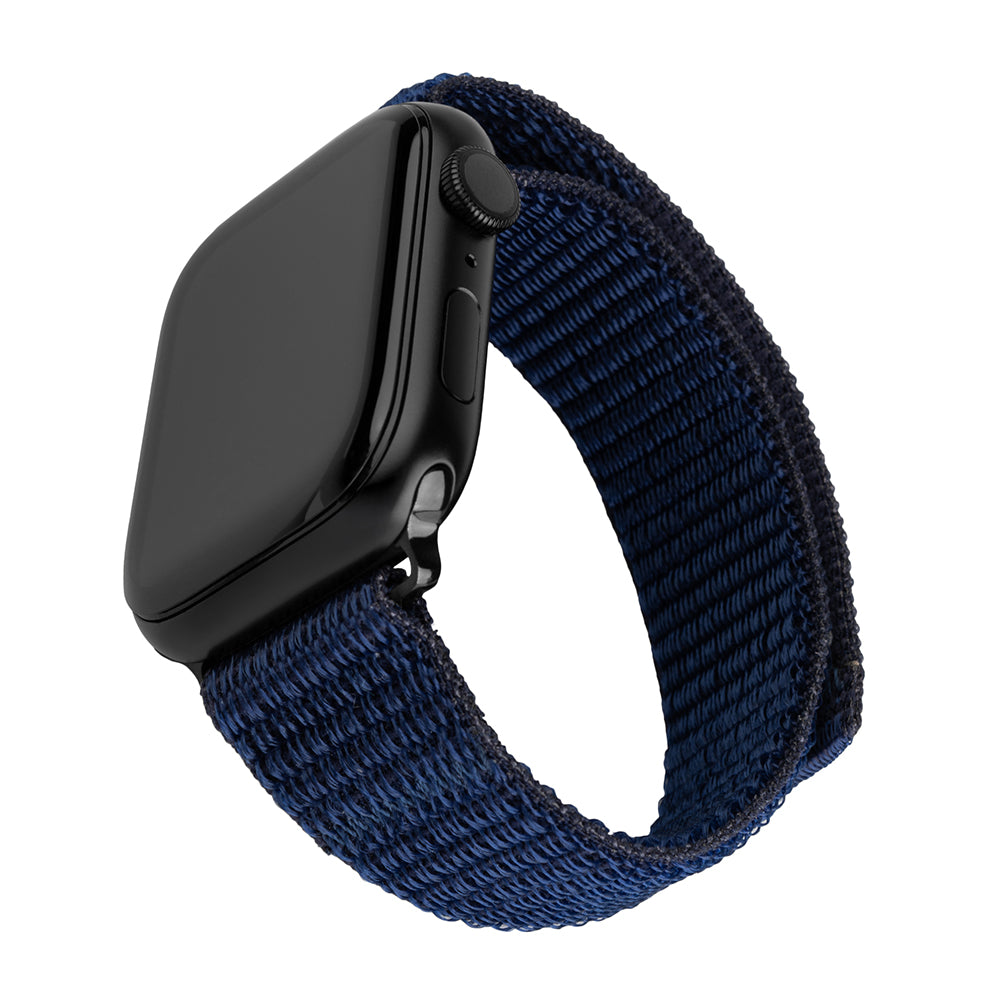 Curea Fixed Nylon Sporty pentru Apple Watch 49mm / 46mm / 45mm / 44mm / 42mm Series, Albastra Inchis