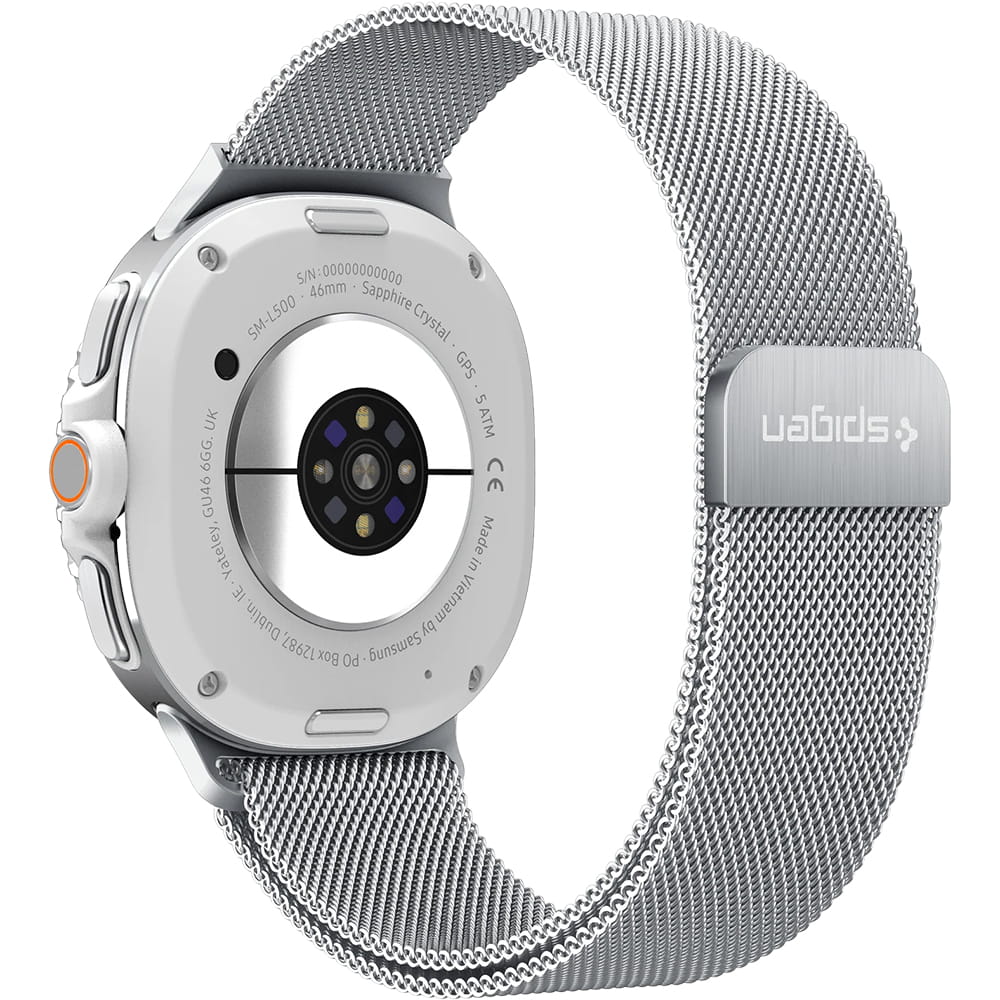 Curea Spigen Metal Fit pentru Samsung Galaxy Watch9 / Watch8 / Watch8 Classic Series, Argintie AMP10121