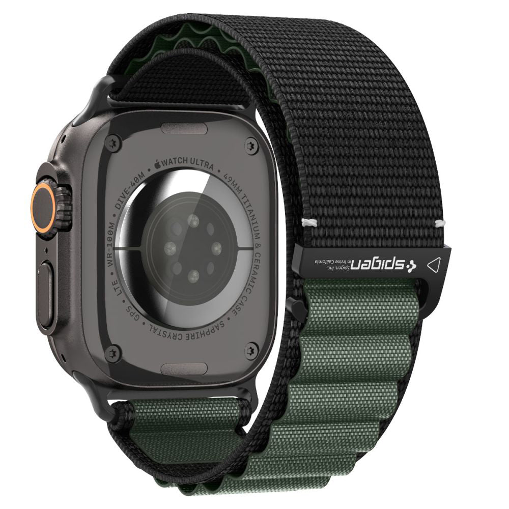 Curea Spigen WBF1 pentru Apple Watch 49mm / 46mm / 45mm / 44mm Series, Neagra Verde AMP10223