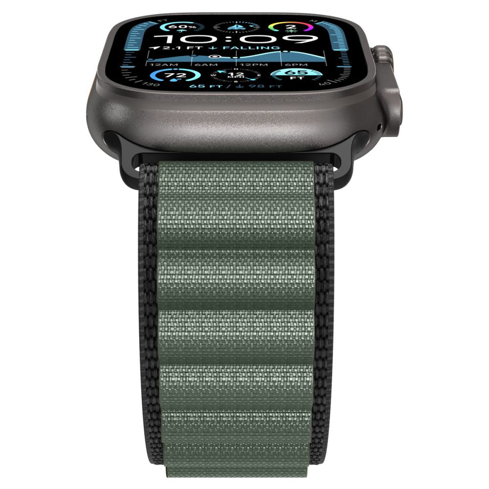 Curea Spigen WBF1 pentru Apple Watch 49mm / 46mm / 45mm / 44mm Series, Neagra Verde AMP10223