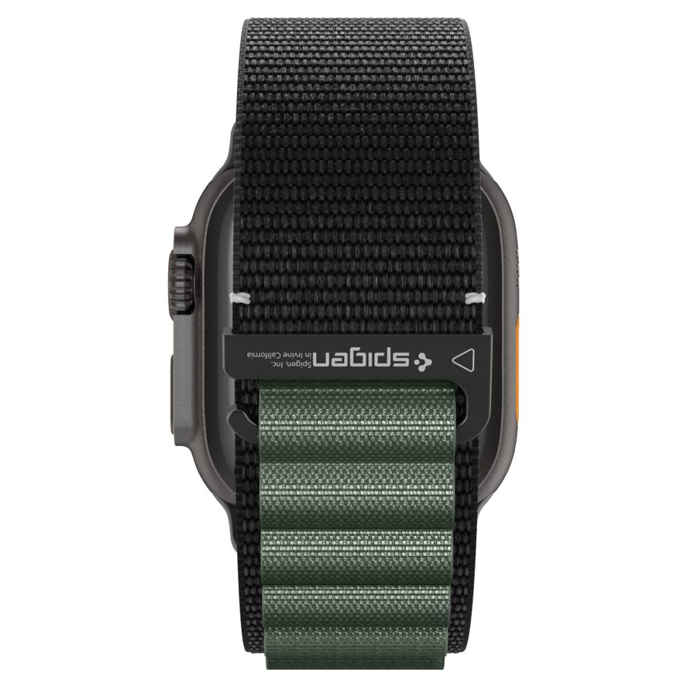 Curea Spigen WBF1 pentru Apple Watch 49mm / 46mm / 45mm / 44mm Series, Neagra Verde AMP10223
