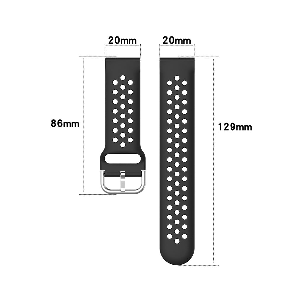 Curea Techsuit W004 pentru Samsung Galaxy Watch / Huawei Watch Series, 20mm, Neagra