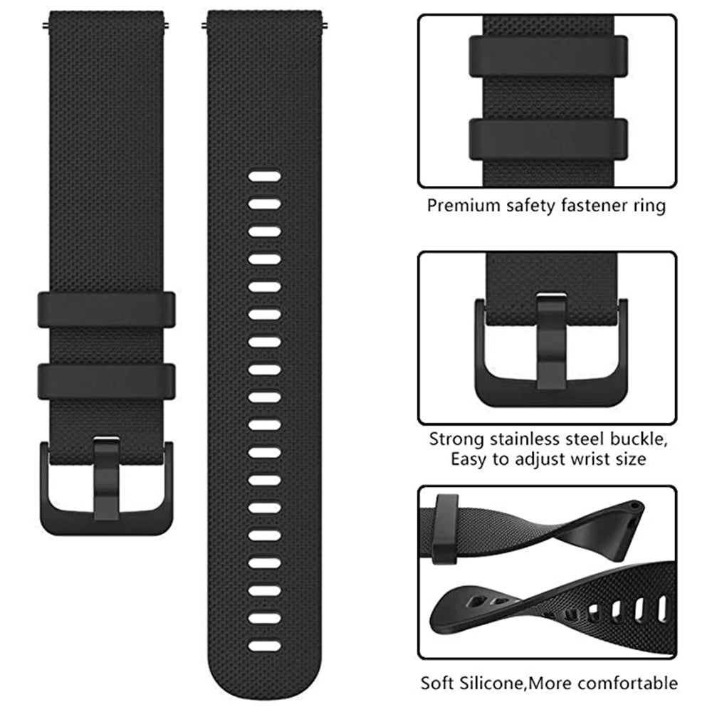 Curea Techsuit W006 pentru Samsung Galaxy Watch / Huawei Watch Series, 20mm, Neagra