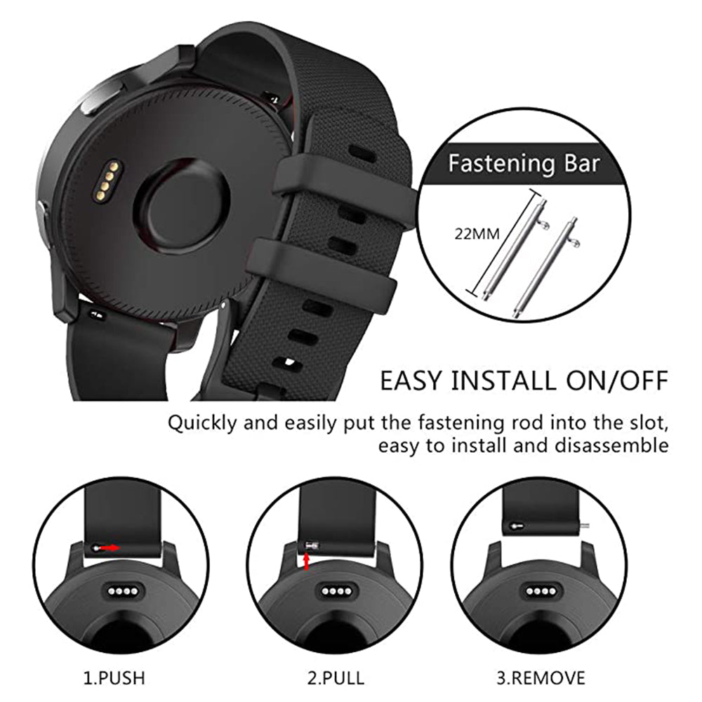 Curea Techsuit W006 pentru Samsung Galaxy Watch / Huawei Watch Series, 20mm, Neagra