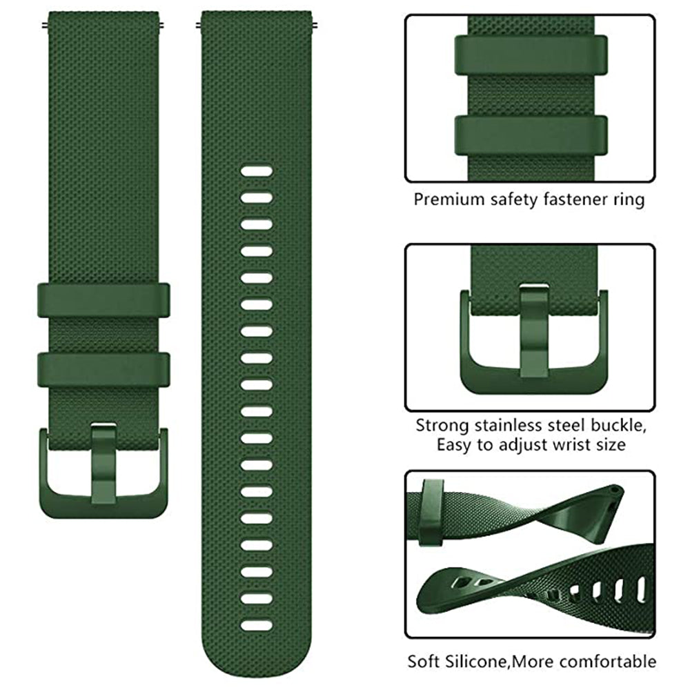 Curea Techsuit W006 pentru Samsung Galaxy Watch / Huawei Watch Series, 22mm, Verde