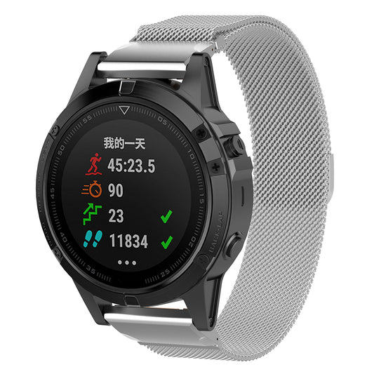 Curea Techsuit W009 pentru Garmin Instinct / Approach / Fenix Watch Series, 20mm, Argintie