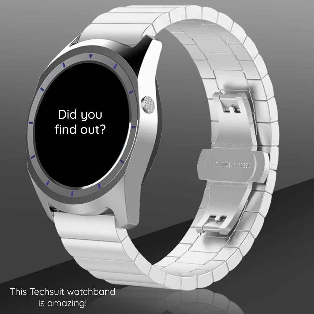 Curea Techsuit W012 pentru Huawei Watch / Xiaomi Watch Series, 22mm, Argintie