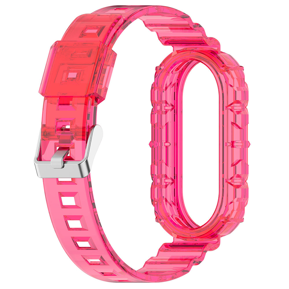 Curea Techsuit W017 pentru Xiaomi Smart Band 9 / 8, Rosu Roz