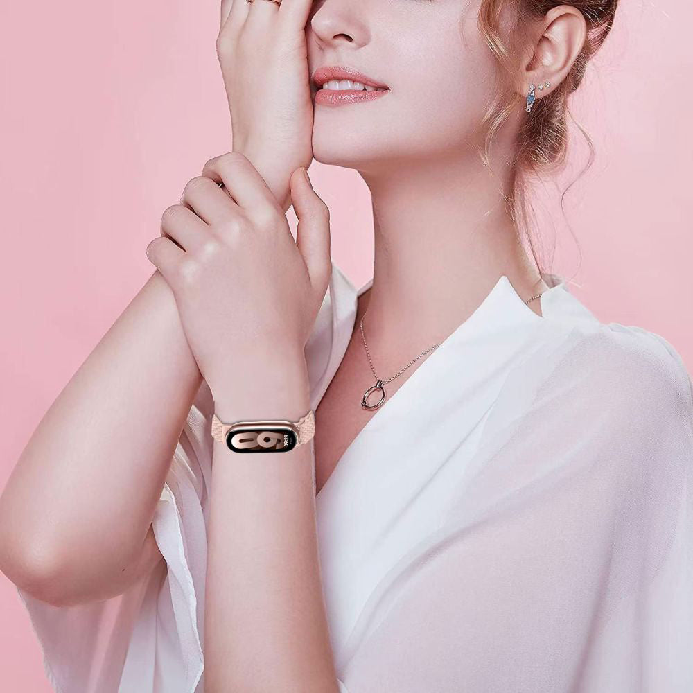 Curea Techsuit W032 pentru Xiaomi Smart Band 9 / 8, Roz