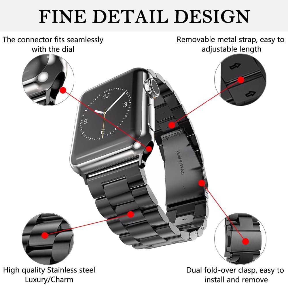 Curea Techsuit W036 pentru Apple Watch 49mm / 46mm / 45mm / 44mm / 42mm Series, Neagra
