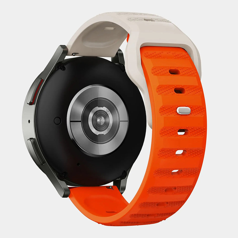 Curea Techsuit W050 pentru Huawei Watch / Xiaomi Watch Series, 22mm, Portocalie Bej