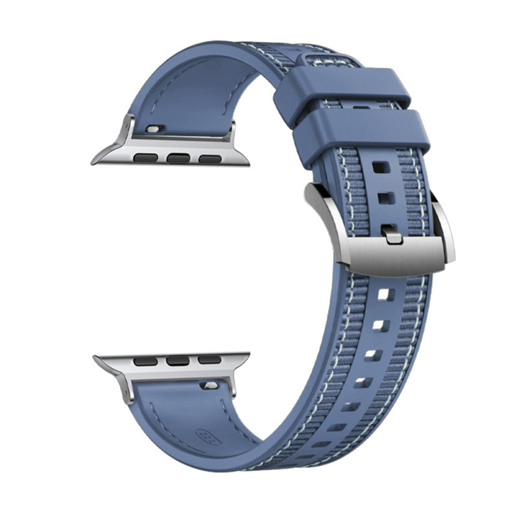 Curea Techsuit W051 pentru Apple Watch 49mm / 46mm / 45mm / 44mm / 42mm Series, Albastra Inchis