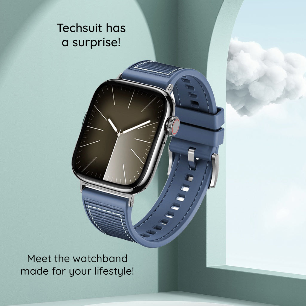 Curea Techsuit W051 pentru Apple Watch 49mm / 46mm / 45mm / 44mm / 42mm Series, Gri