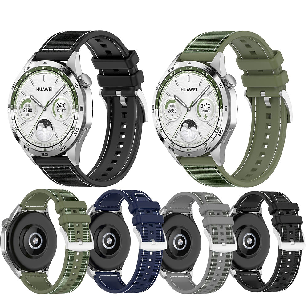 Curea Techsuit W051 pentru Huawei Watch / Xiaomi Watch Series, 22mm, Albastra Inchis