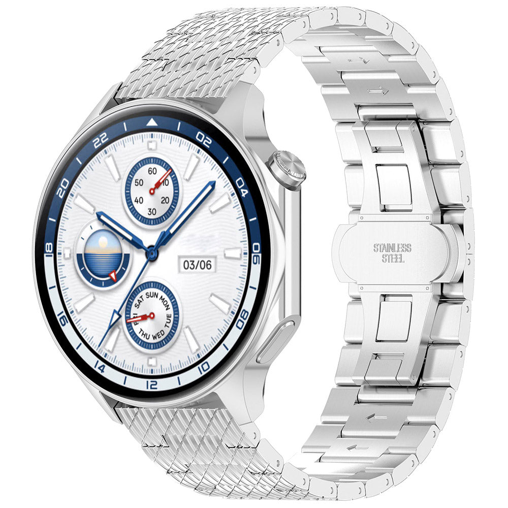 Curea Techsuit W052 pentru Samsung Galaxy Watch / Huawei Watch Series, 20mm, Argintie