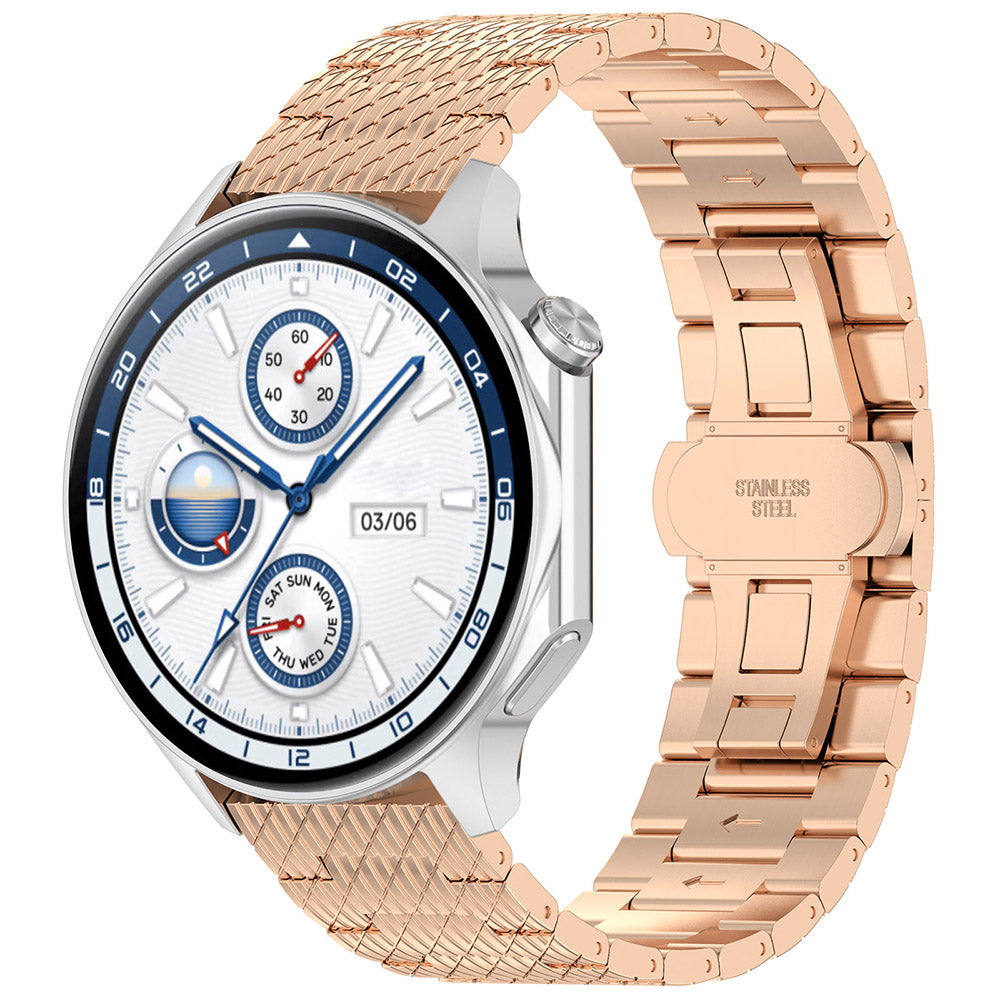 Curea Techsuit W052 pentru Samsung Galaxy Watch / Huawei Watch Series, 20mm, Roz Aurie