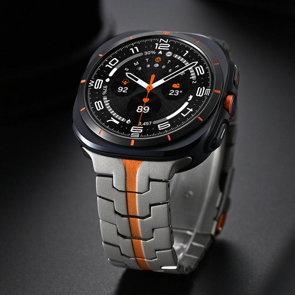 Curea Techsuit W063 pentru Samsung Galaxy Watch Ultra, Portocalie