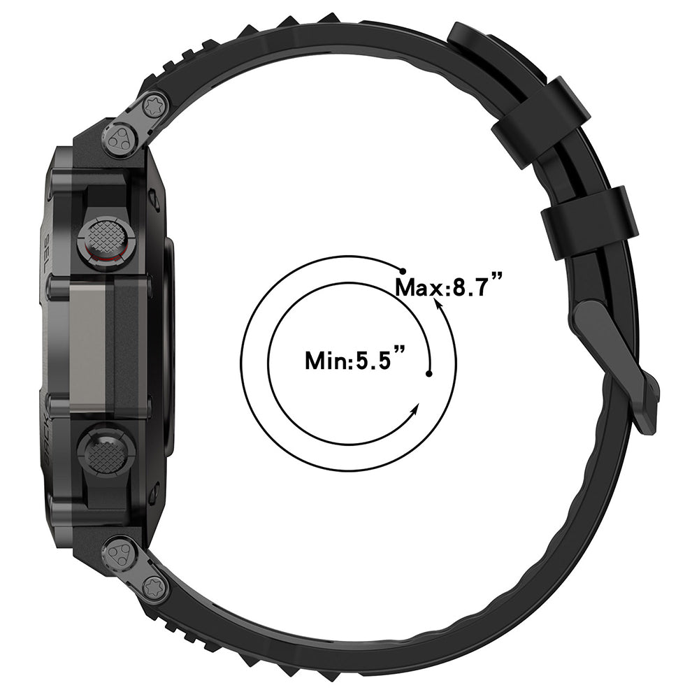 Curea Techsuit W067 pentru Amazfit T-Rex Ultra, Neagra