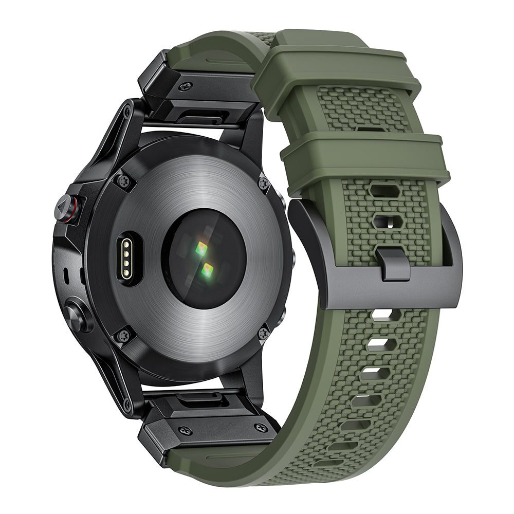 Curea Techsuit W068 pentru Garmin Watch Fenix / Forerunner / Approach Series, 22mm, Portocalie Neagra