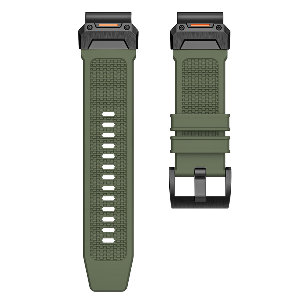 Curea Techsuit W068 pentru Garmin Watch Fenix / Forerunner / Approach Series, 22mm, Portocalie Neagra