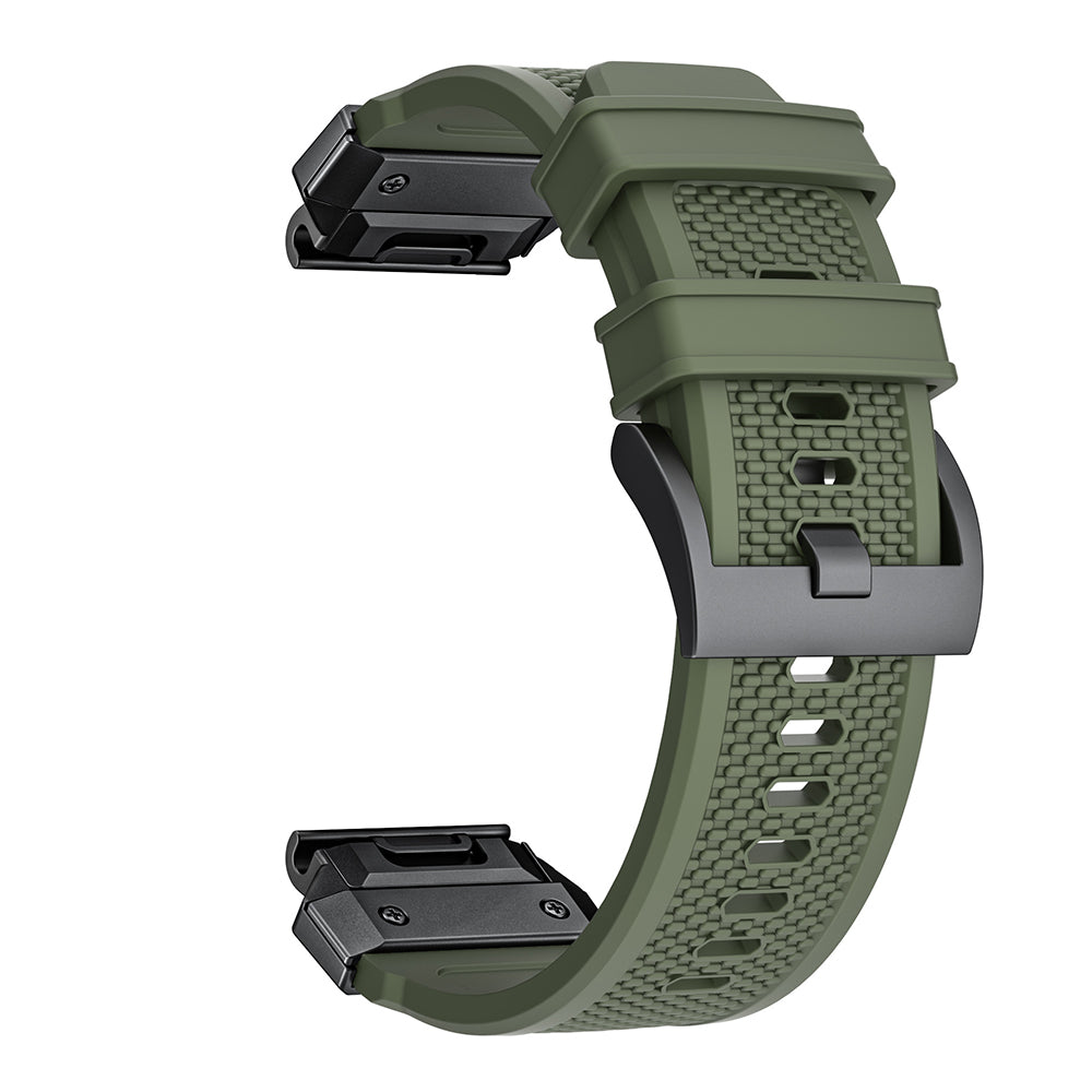 Curea Techsuit W068 pentru Garmin Watch Fenix / Forerunner / Approach Series, 22mm, Verde Neagra