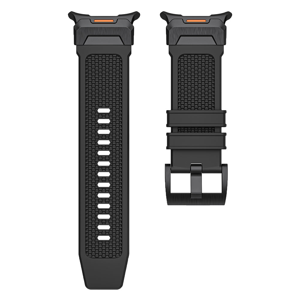 Curea Techsuit W068 pentru Samsung Galaxy Watch Ultra, Alba Argintie