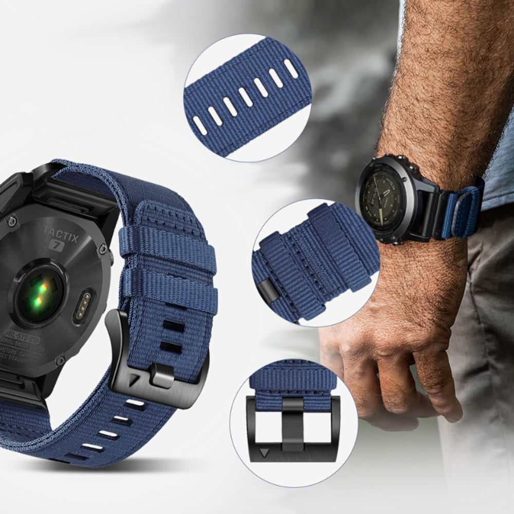 Curea Techsuit W070 pentru Samsung Galaxy Watch / Huawei Watch Series, 22mm, Bleumarin