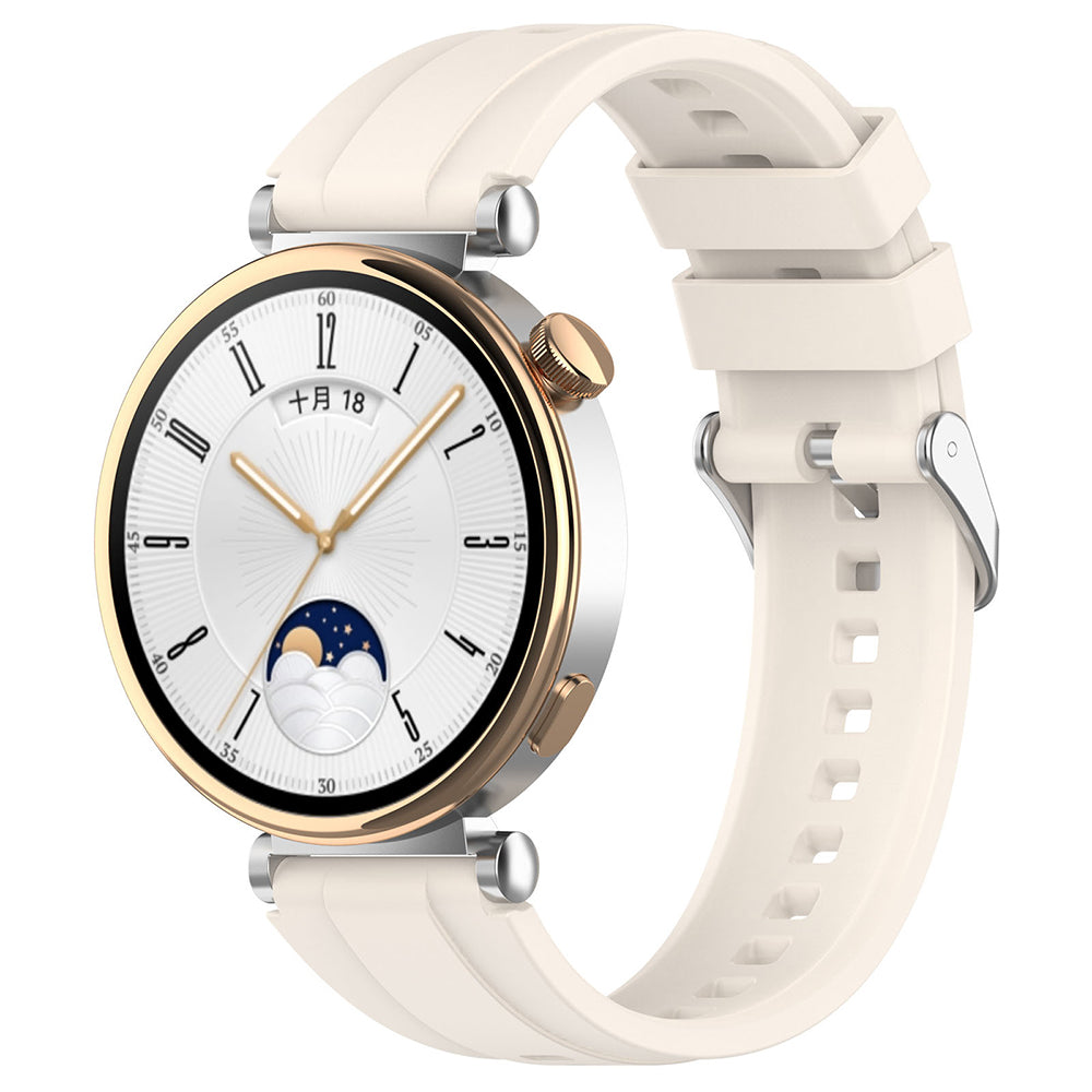 Curea Techsuit W075 pentru Huawei Watch / Garmin Watch Series, 18mm, Bej