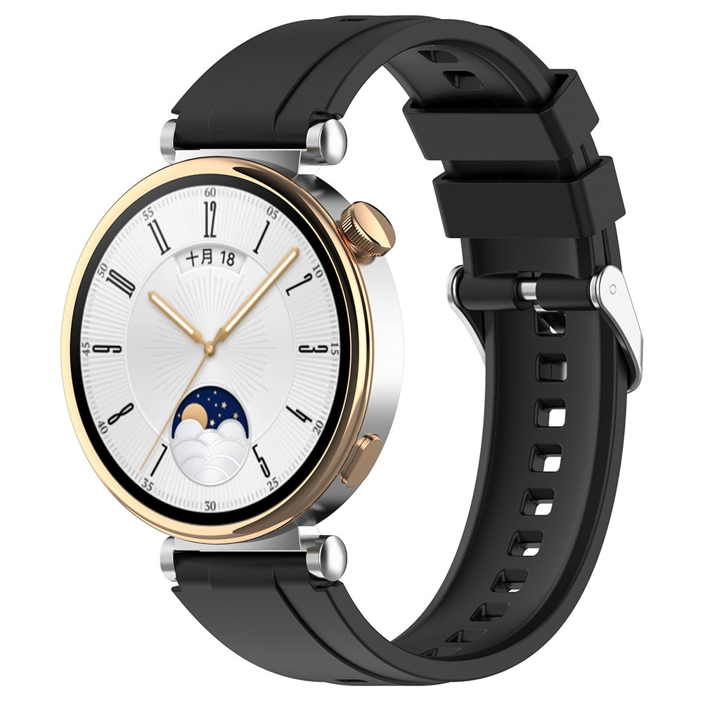 Curea Techsuit W075 pentru Huawei Watch / Garmin Watch Series, 18mm, Neagra