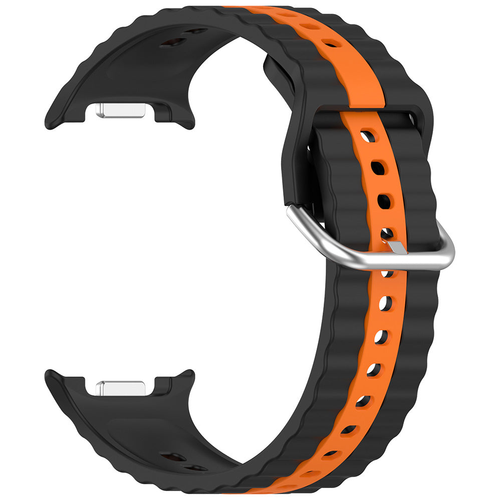 Curea Techsuit W078 pentru Samsung Galaxy Watch8 / Watch8 Classic Series, Neagra Portocalie