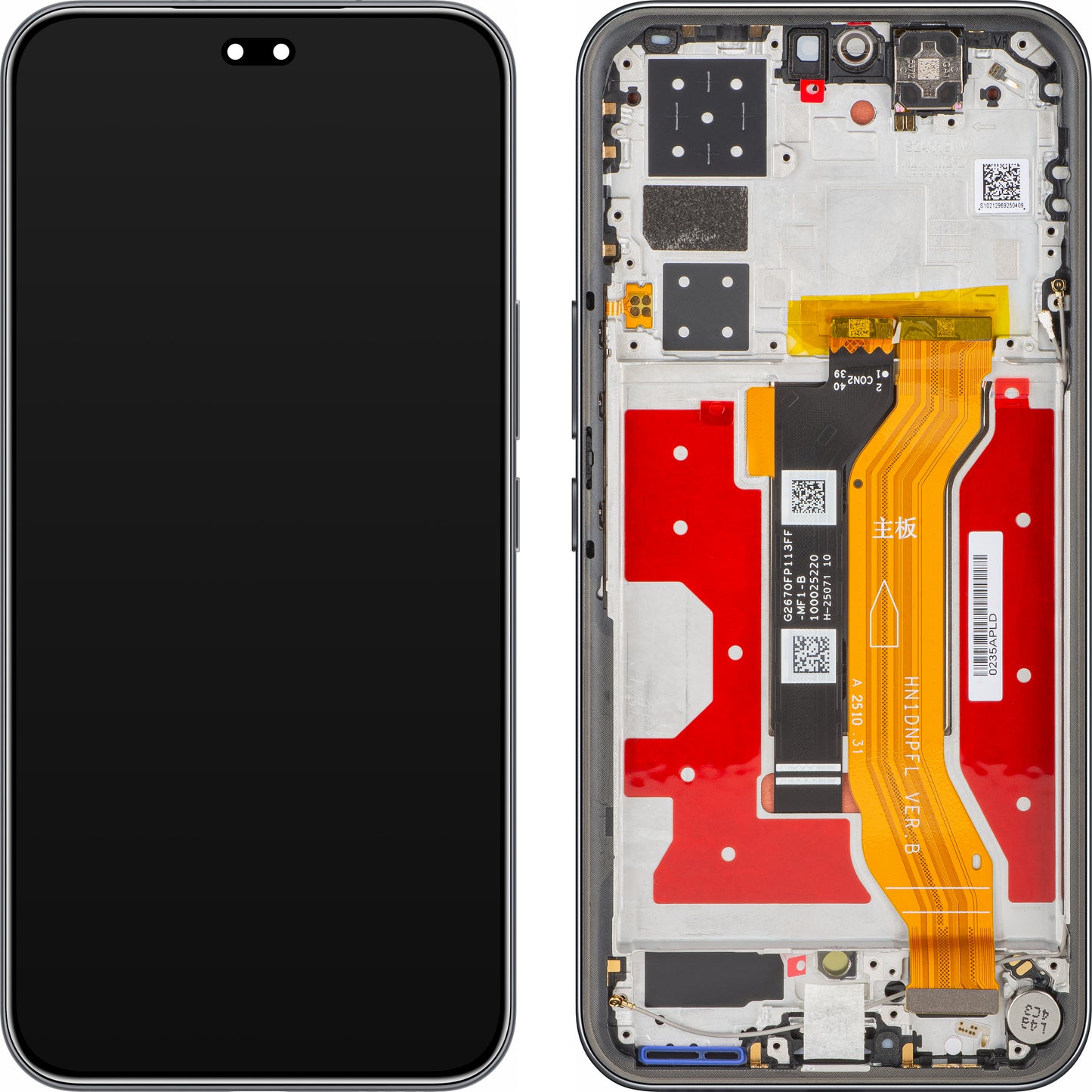 Display cu Touchscreen Honor 400 Pro, cu Rama, Negru (Midnight Black), Service Pack 0235APFA