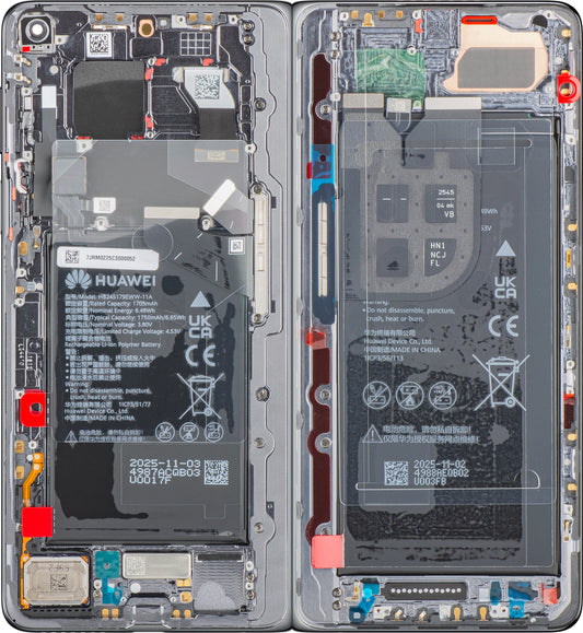 Display cu Touchscreen Huawei Mate X7, cu Rama si Acumulator, Gri, Service Pack 02357JRM