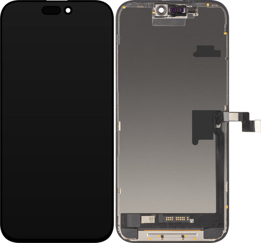 Display cu Touchscreen JK pentru Apple iPhone 16 Pro Max, cu Rama, Versiune LCD In-Cell IC Movable, Negru