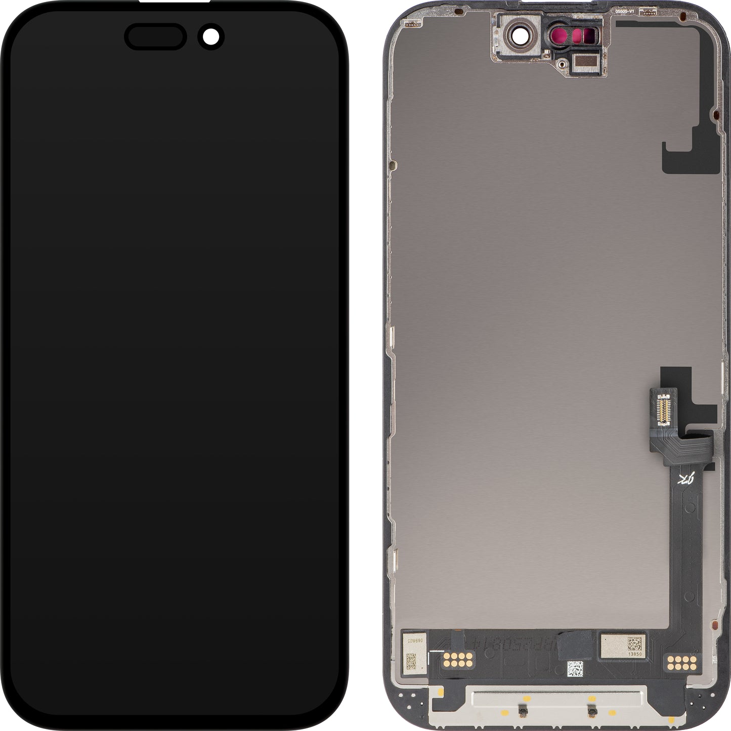Display cu Touchscreen JK pentru Apple iPhone 16, cu Rama, Versiune LCD In-Cell IC Movable, Negru