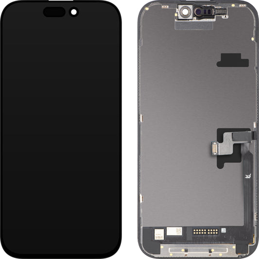 Display cu Touchscreen JK pentru Apple iPhone 16 Pro, cu Rama, Versiune LCD In-Cell IC Movable, Negru