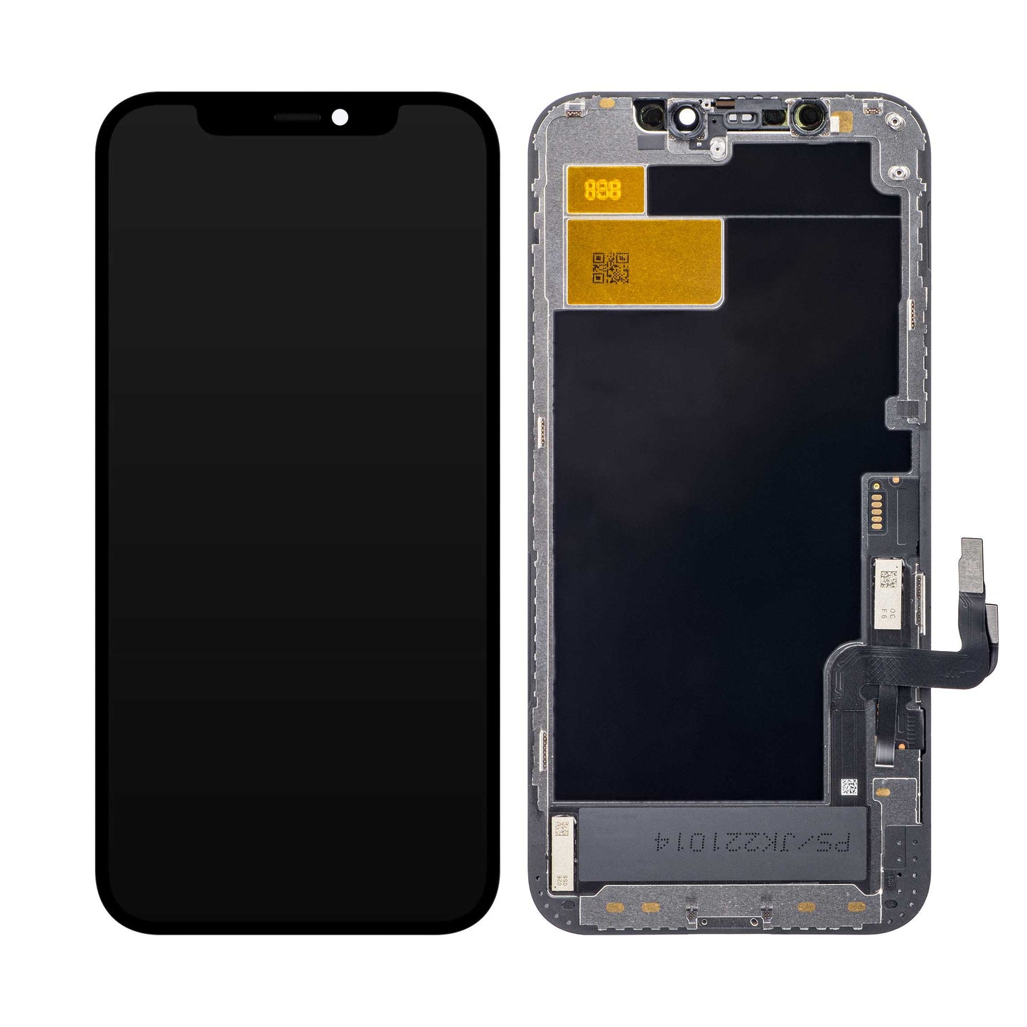 Display cu Touchscreen JK pentru Apple iPhone 12 / 12 Pro, cu Rama, Versiune LCD In-Cell, Negru