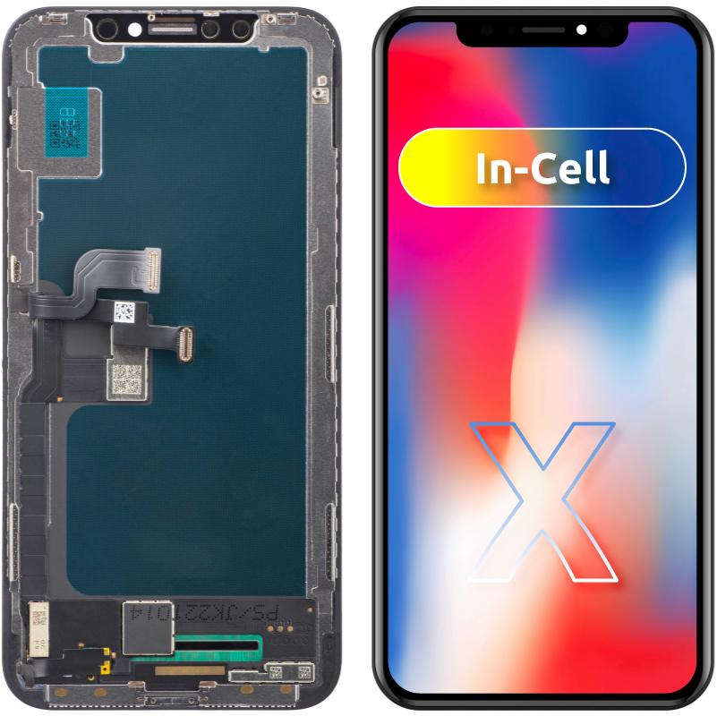 Display cu Touchscreen JK pentru Apple iPhone X, cu Rama, Versiune LCD In-Cell, Negru