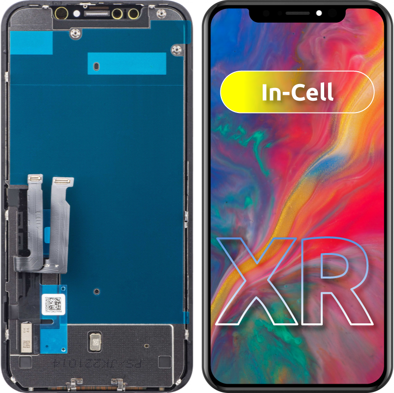 Display cu Touchscreen JK pentru Apple iPhone XR, cu Rama, Versiune LCD In-Cell, Negru