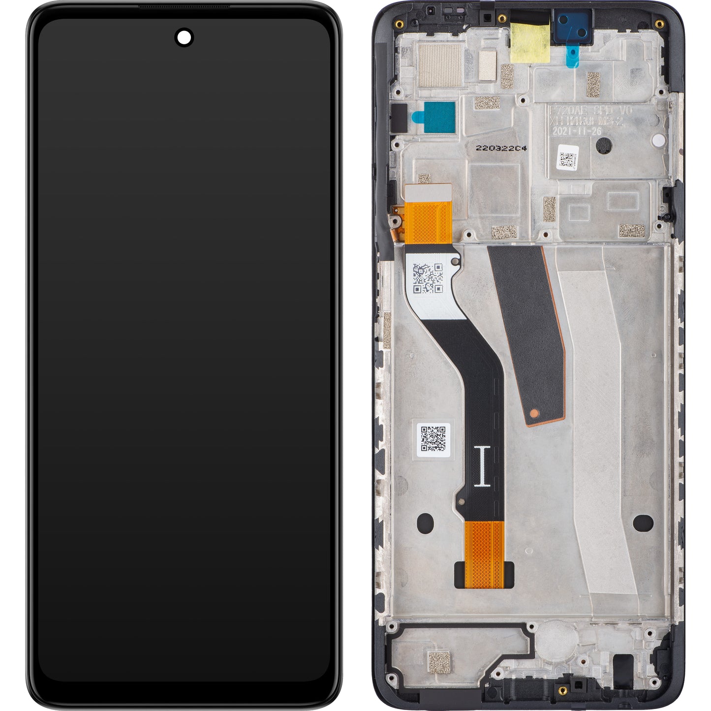 Display cu Touchscreen Motorola Moto G51 5G, cu Rama, Negru, Service Pack 5D68C20028