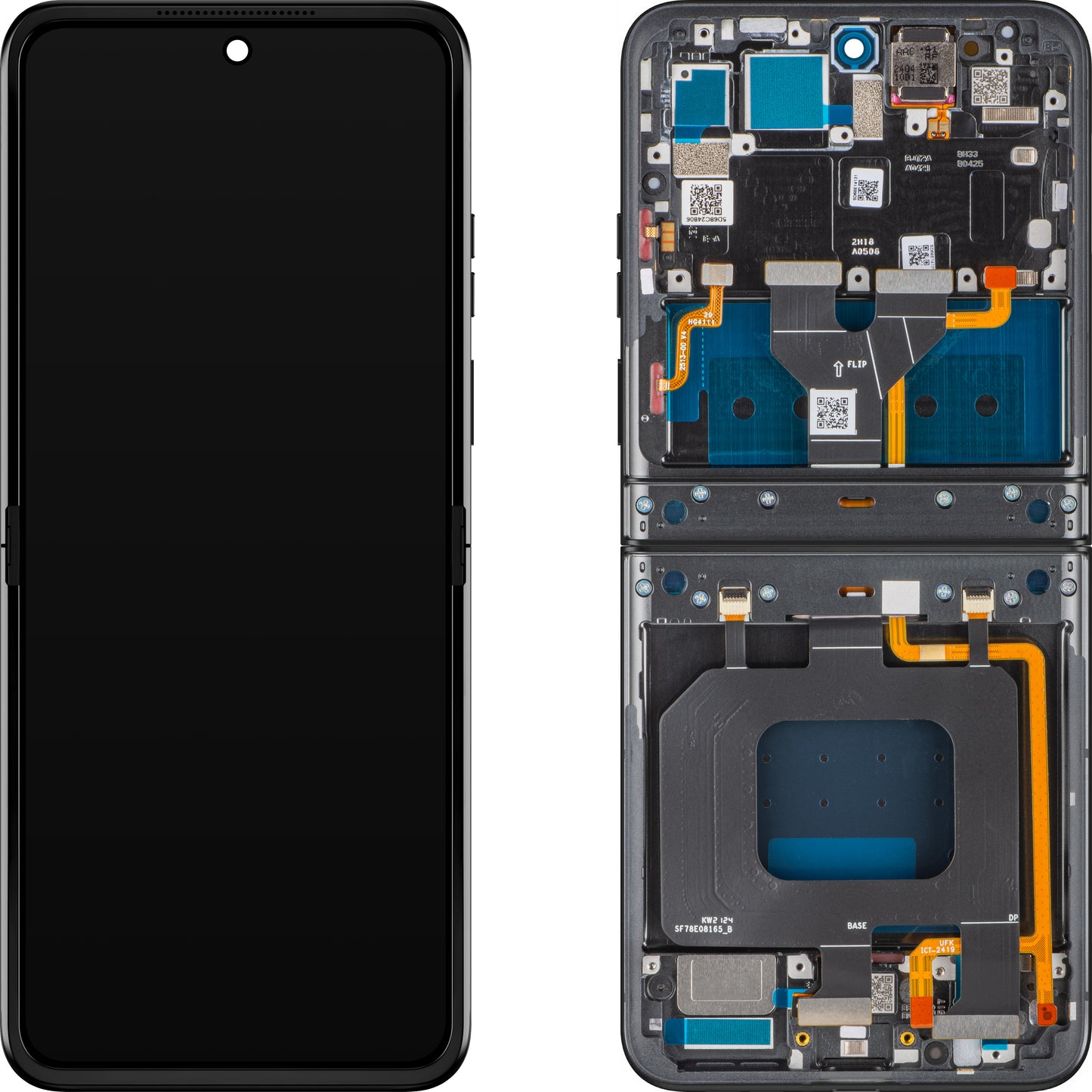 Display cu Touchscreen Motorola Razr 2024 / Razr 50, cu Rama, Sub Inner, Gri (Steel Wool), Service Pack 5D68C24806