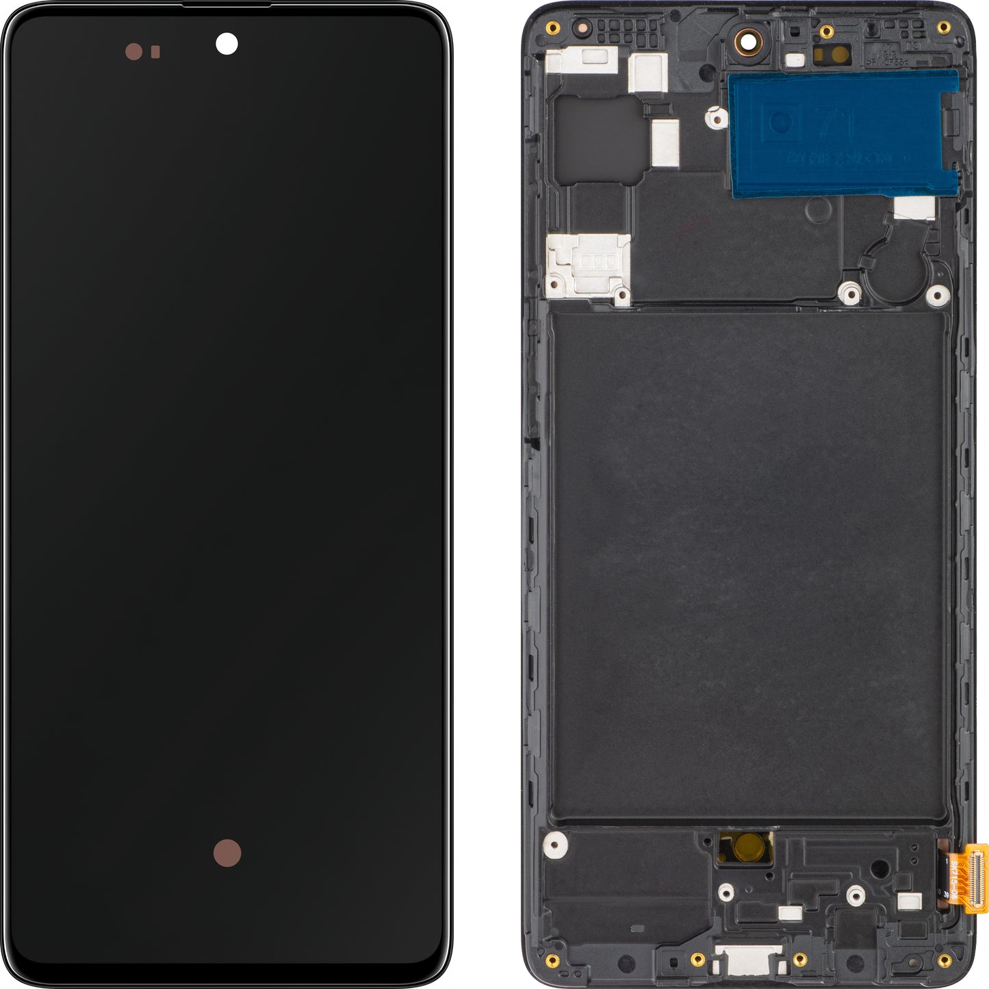 Display cu Touchscreen MP compatibil cu Samsung Galaxy A71 A715, cu Rama, Versiune OLED, Negru, Swap
