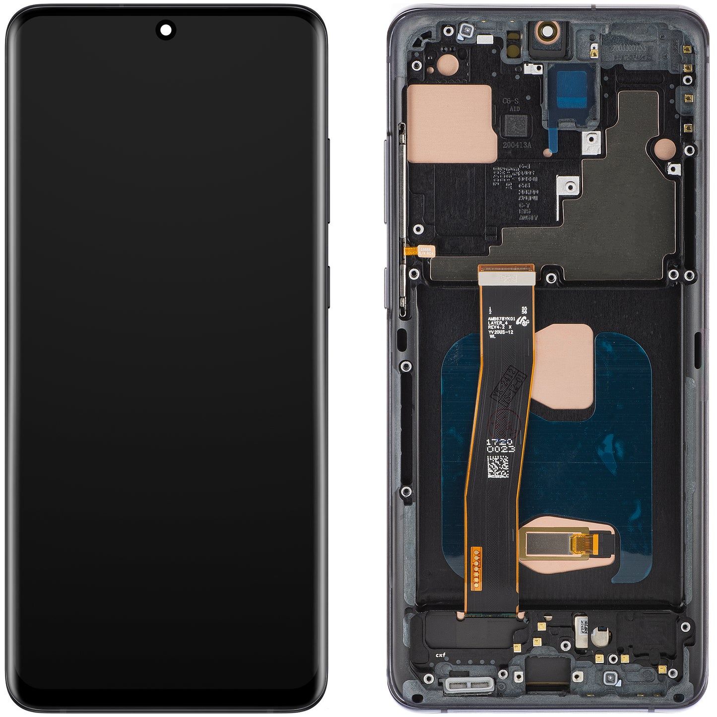 Display cu Touchscreen MP compatibil cu Samsung Galaxy S20 Ultra G988, cu Rama, Versiune OLED, Negru