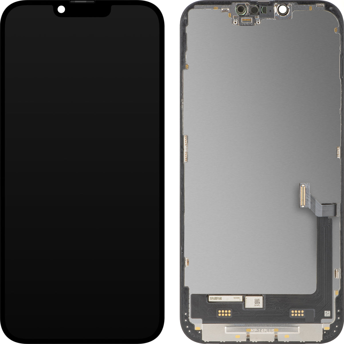 Display cu Touchscreen MP compatibil cu Apple iPhone 14 Plus, cu Rama, Versiune Premium Soft OLED FHD 120Hz Diagnostic, Negru